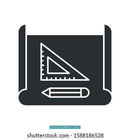 Design Consultant, architect icon vector illustration logo template for many purpose. Isolated on white background.