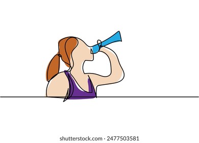 design continuous line drinking water