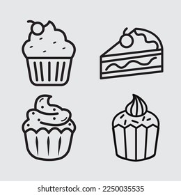 Design cookies black and white artline