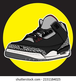 design cool sneaker black yellow