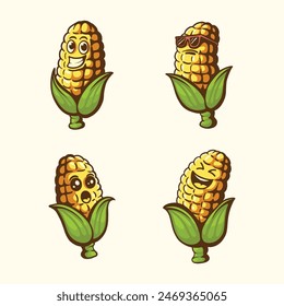 Design corn vector icons set