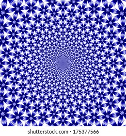 Design cornflower twirl movement background. Colorful floral decorative spiral backdrop. Vector-art illustration