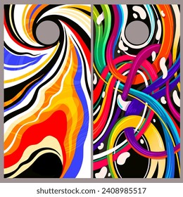 Design for Cornhole board game, vector hand drawn art