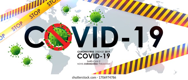 Diseño de un brote de coronavirus con una célula viral en forma microscópica. Modelo de ilustración de vectores sobre el tema de una epidemia peligrosa de SARS para un anuncio o folleto publicitario.