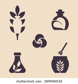 Design of cosmetics from natural and organic products for body and face skin care. Vector illustration. Flat design..
