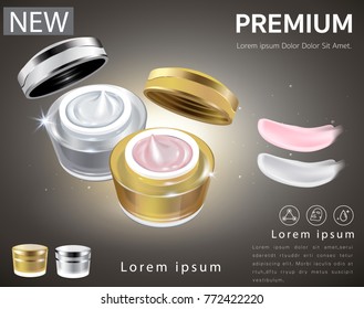 Design cosmetics product advertising. Vector illustration