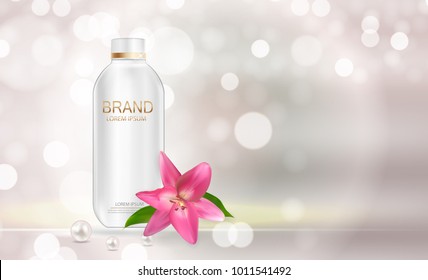 Design Cosmetics Product  Template for Ads or Magazine Background. 3D Realistic Vector Iillustration. EPS10
