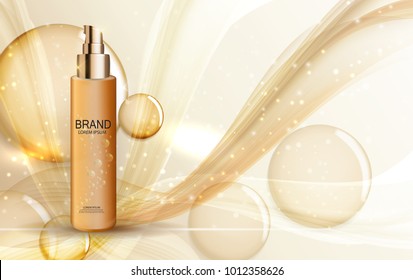 Design Cosmetics Product  Template for Ads or Magazine Background. 3D Realistic Vector Iillustration. EPS10