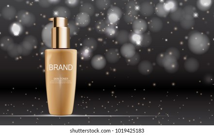 Design Cosmetics Product  Template for Ads or Magazine Background. 3D Realistic Vector Iillustration. EPS10
