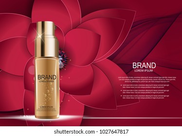 Design Cosmetics Product  Template for Ads or Magazine Background. 3D Realistic Vector Iillustration. EPS10