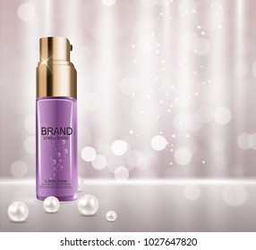 Design Cosmetics Product  Template for Ads or Magazine Background. 3D Realistic Vector Iillustration. EPS10