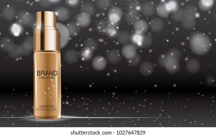 Design Cosmetics Product  Template for Ads or Magazine Background. 3D Realistic Vector Iillustration. EPS10