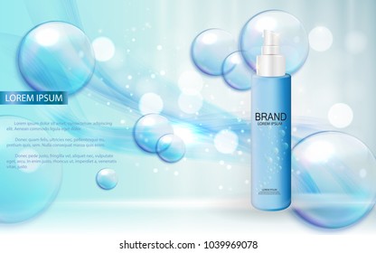 Design Cosmetics Product  Template for Ads or Magazine Background. 3D Realistic Vector Iillustration. EPS10