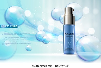 Design Cosmetics Product  Template for Ads or Magazine Background. 3D Realistic Vector Iillustration. EPS10