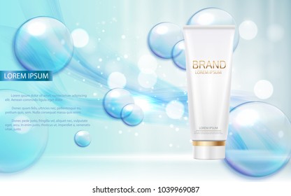 Design Cosmetics Product  Template for Ads or Magazine Background. 3D Realistic Vector Iillustration. EPS10