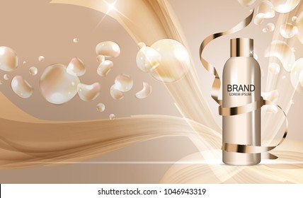 Design Cosmetics Product  Template for Ads or Magazine Background. 3D Realistic Vector Iillustration. EPS10