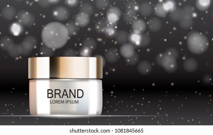 Design Cosmetics Product  Template for Ads or Magazine Background. 3D Realistic Vector Iillustration. EPS10