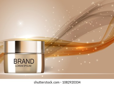 Design Cosmetics Product  Template for Ads or Magazine Background. 3D Realistic Vector Iillustration. EPS10