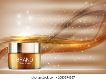 Design Cosmetics Product  Template for Ads or Magazine Background. 3D Realistic Vector Iillustration. EPS10