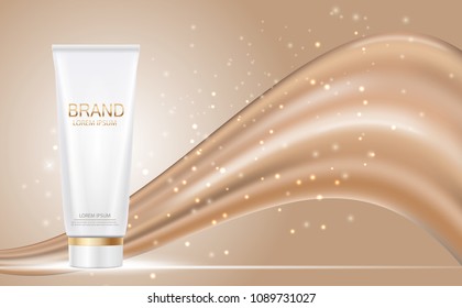 Design Cosmetics Product  Template for Ads or Magazine Background. 3D Realistic Vector Iillustration. EPS10