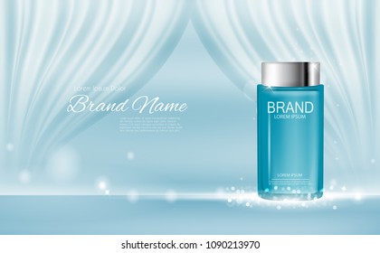 Design Cosmetics Product  Template for Ads or Magazine Background. 3D Realistic Vector Iillustration. EPS10