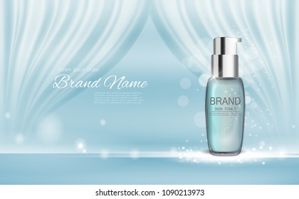 Design Cosmetics Product  Template for Ads or Magazine Background. 3D Realistic Vector Iillustration. EPS10