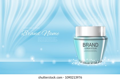 Design Cosmetics Product  Template for Ads or Magazine Background. 3D Realistic Vector Iillustration. EPS10