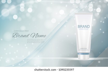 Design Cosmetics Product  Template for Ads or Magazine Background. 3D Realistic Vector Iillustration. EPS10
