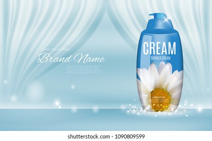 Design Cosmetics Product  Template for Ads or Magazine Background. 3D Realistic Vector Iillustration. EPS10
