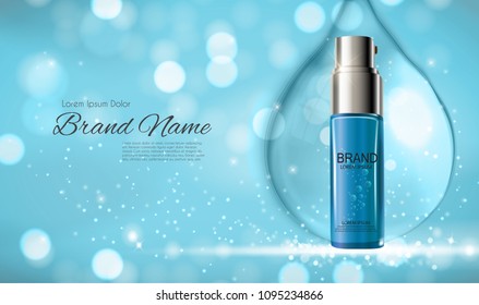 Design Cosmetics Product  Template for Ads or Magazine Background. 3D Realistic Vector Iillustration. EPS10