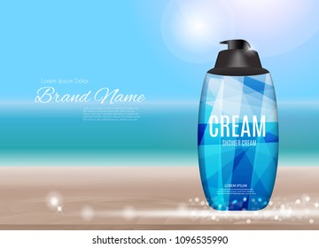 Design Cosmetics Product  Template for Ads or Magazine Background. 3D Realistic Vector Iillustration. EPS10