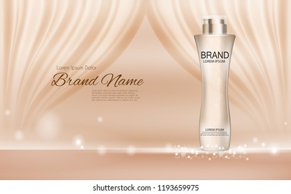 Design Cosmetics Product  Template for Ads or Magazine Background. 3D Realistic Vector Iillustration. EPS10