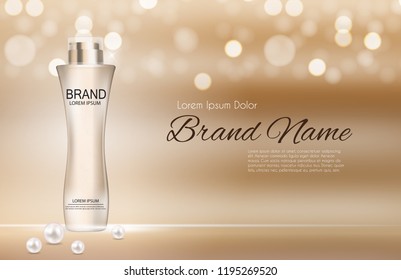 Design Cosmetics Product  Template for Ads or Magazine Background. 3D Realistic Vector Iillustration. EPS10