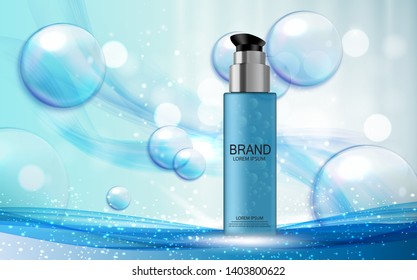 Design Cosmetics Product  Template for Ads or Magazine Background. 3D Realistic Vector Iillustration. EPS10