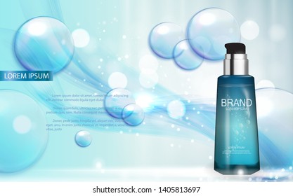 Design Cosmetics Product  Template for Ads or Magazine Background. 3D Realistic Vector Iillustration. EPS10