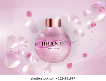 Design Cosmetics Product  Template for Ads or Magazine Background. 3D Realistic Vector Iillustration. EPS10