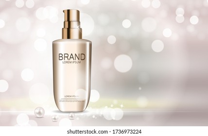 Design Cosmetics Product  Template for Ads or Magazine Background. 3D Realistic Vector Iillustration. EPS10