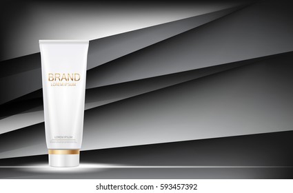 Design Cosmetics Product  Template for Ads or Magazine Background. 3D Realistic Vector Iillustration. EPS10