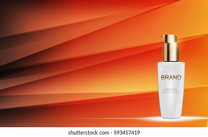 Design Cosmetics Product  Template for Ads or Magazine Background. 3D Realistic Vector Iillustration. EPS10