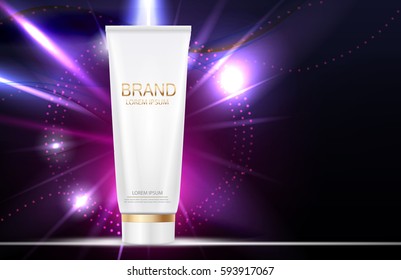Design Cosmetics Product  Template for Ads or Magazine Background. 3D Realistic Vector Iillustration. EPS10