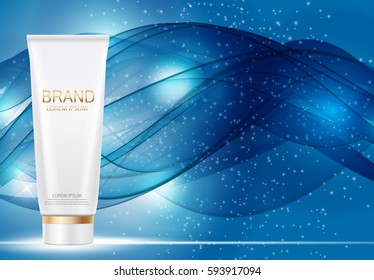 Design Cosmetics Product  Template for Ads or Magazine Background. 3D Realistic Vector Iillustration. EPS10