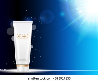 Design Cosmetics Product  Template for Ads or Magazine Background. 3D Realistic Vector Iillustration. EPS10