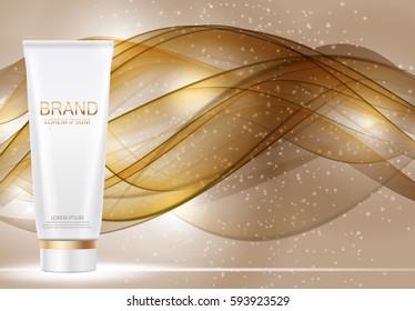 Design Cosmetics Product  Template for Ads or Magazine Background. 3D Realistic Vector Iillustration. EPS10
