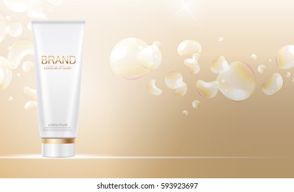 Design Cosmetics Product  Template for Ads or Magazine Background. 3D Realistic Vector Iillustration. EPS10
