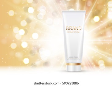 Design Cosmetics Product  Template for Ads or Magazine Background. 3D Realistic Vector Iillustration. EPS10