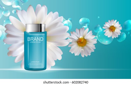 Design Cosmetics Product  Template for Ads or Magazine Background. 3D Realistic Vector Iillustration. EPS10