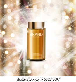 Design Cosmetics Product Template für Ads oder Magazine Hintergrund. 3D-Realistische Vektorillustration - Illustration. EPS10