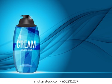Design Cosmetics Product  Template for Ads or Magazine Background. 3D Realistic Vector Iillustration. EPS10