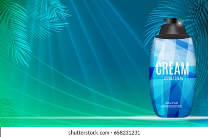 Design Cosmetics Product  Template for Ads or Magazine Background. 3D Realistic Vector Iillustration. EPS10