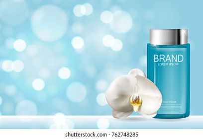 Design Cosmetics Product  Template for Ads or Magazine Background. 3D Realistic Vector Iillustration. EPS10
